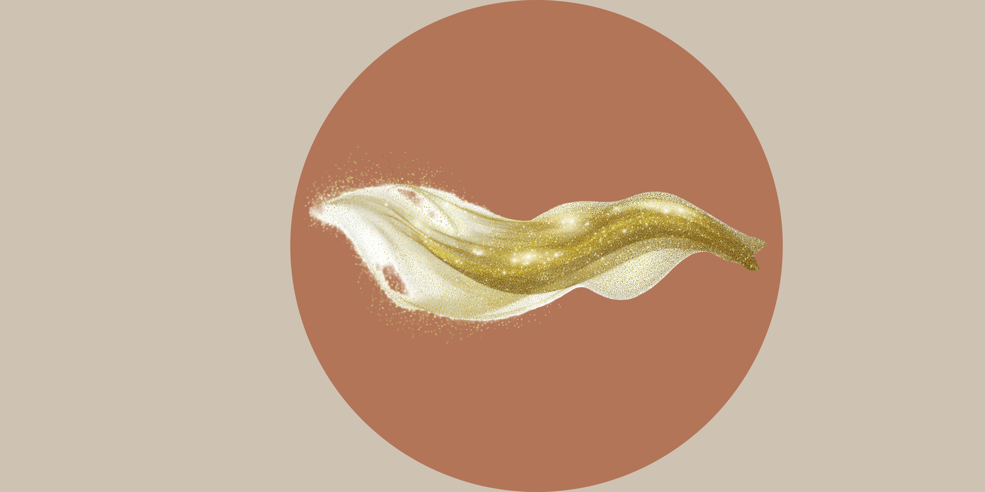 Wavy line design on a beige background with a red circle