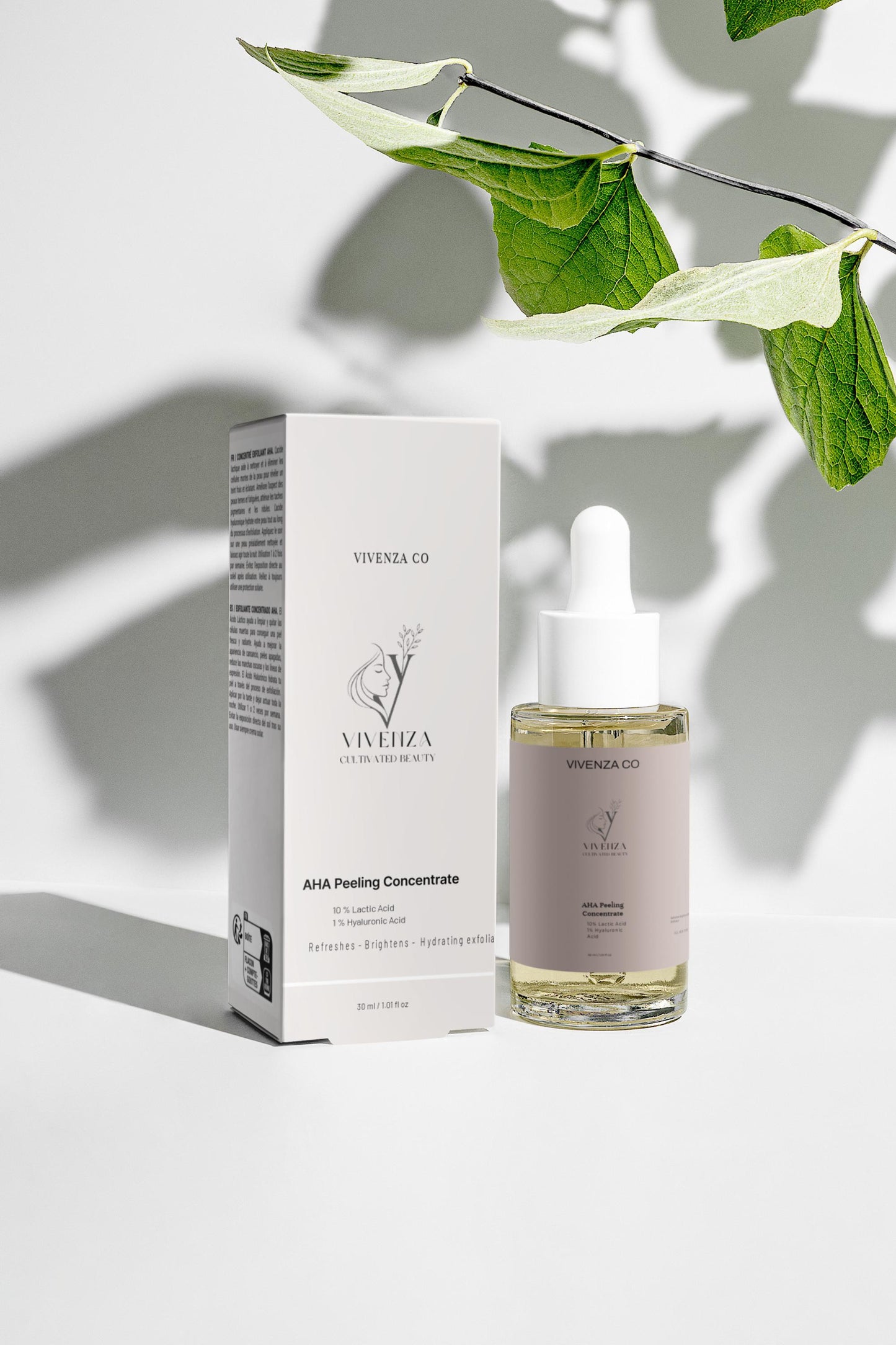 VIVENZA CO AHA Exfoliating Concentrate – Lightweight Liquid Exfoliant with 10% Lactic Acid