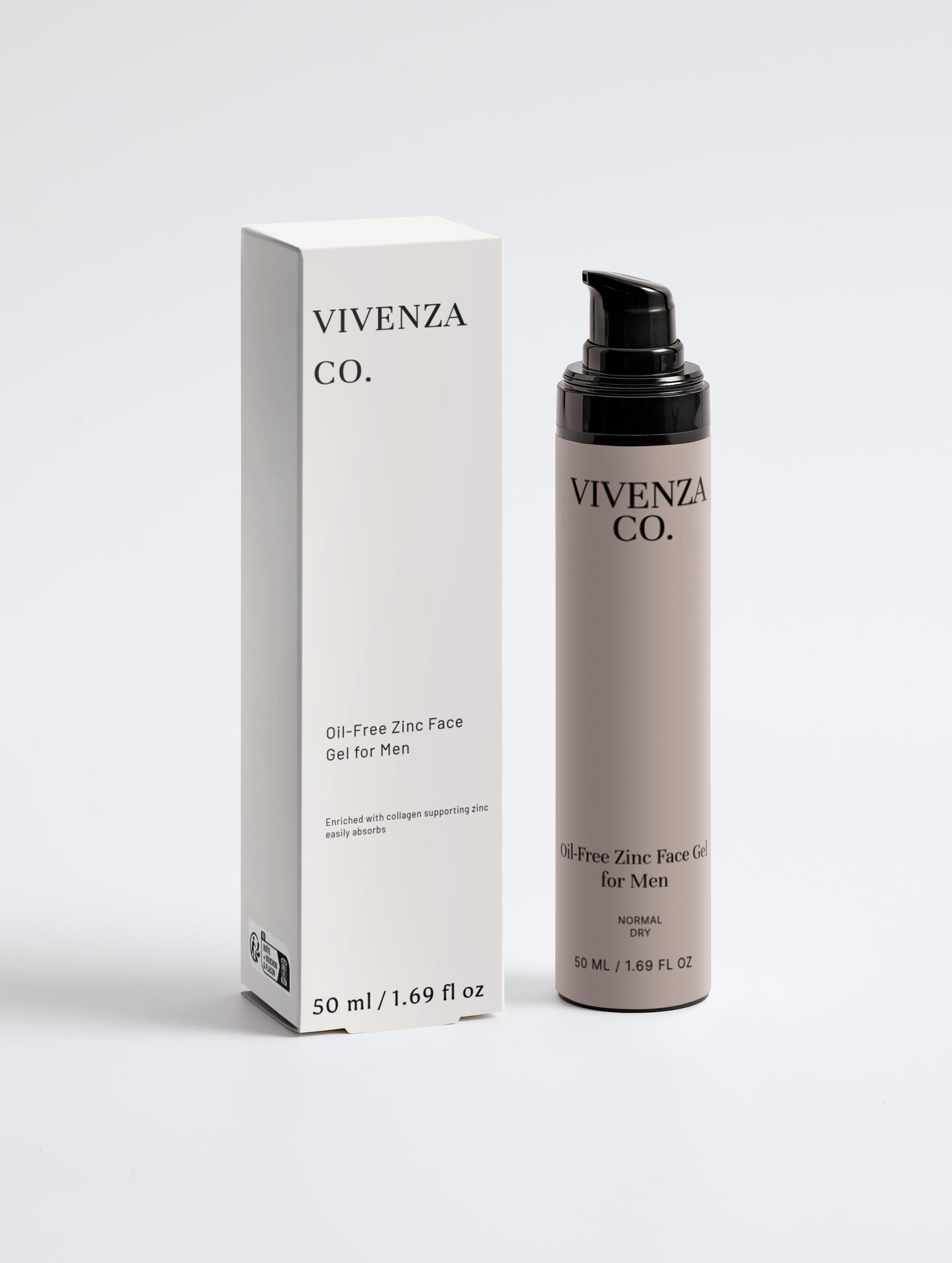 VIVENZA CO Oil-Free Zinc Face Gel – Lightweight Daily Moisturizer for Men