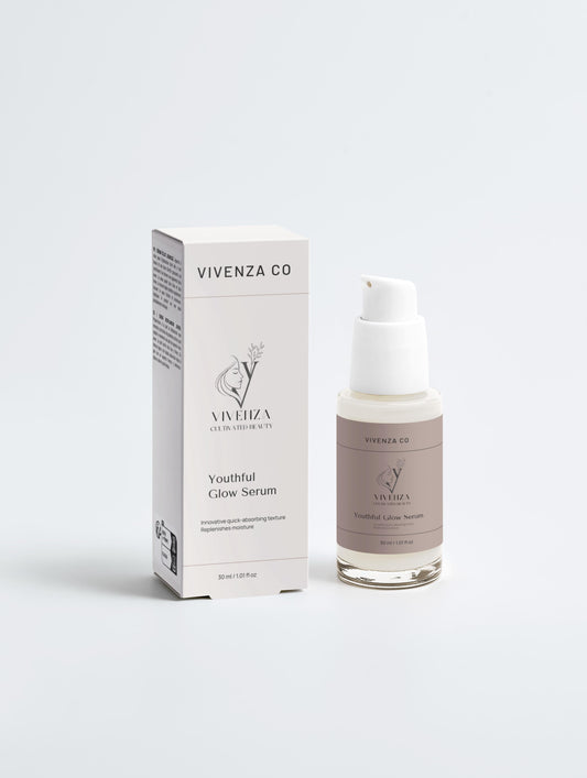 VIVENZA CO Youthful Glow Serum – Hydrating & Smoothing Facial Serum | Lightweight, Quick-Absorbing Formula | 30 ml / 1.01 fl oz